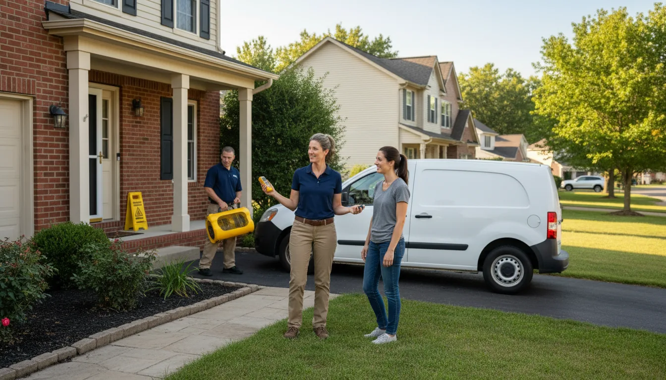 Residential water damage restoration in Center Point, TX